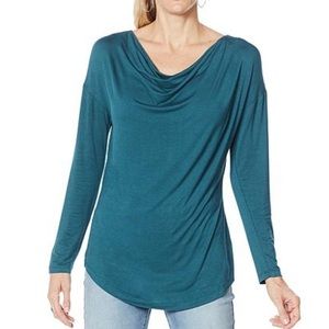 Nwt DIANE GILMAN cowl neck long sleeve top